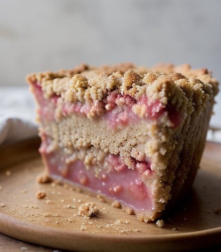 Impossible Rhubarb Streusel Pie recipe image