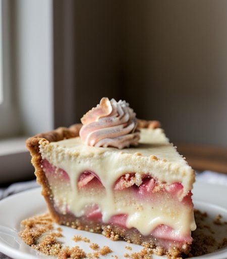Impossible Rhubarb Streusel Pie recipe image