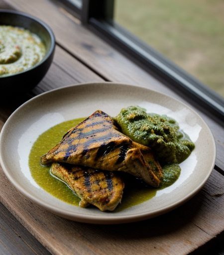 Indian Chicken With Mint Chutney recipe image