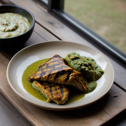 Indian Chicken With Mint Chutney recipe image