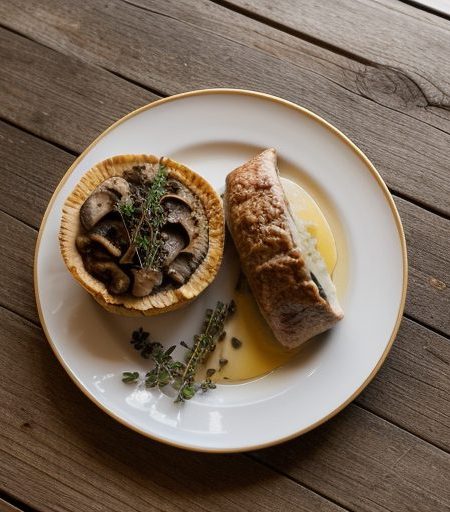 Individual Beef Wellingtons With Mushroom Sau recipe image