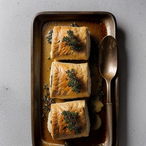 Individual Beef Wellingtons With Mushroom Sauce recipe image