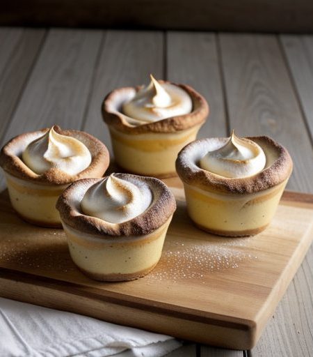 Individual Lemon-Meringue Bread Puddings recipe image