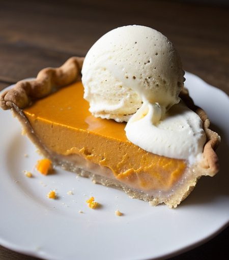 Individual Persimmon Pie With Vanilla Bean Ice Cream recipe image