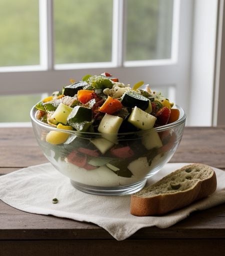Italian Bread and Vegetable Salad recipe image