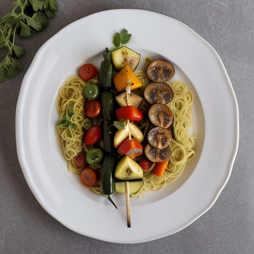 Italian Brochettes With Angel Hair Pasta recipe image