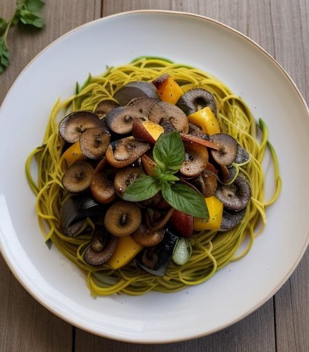 Italian Brochettes With Angel Hair Pasta recipe image
