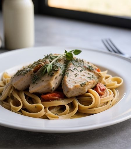 Italian-Style Chicken Over Pasta recipe image