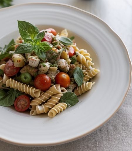 Italian Tomato & Pasta Salad (Vegan recipe image