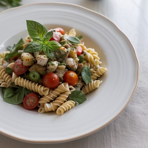 Italian Tomato & Pasta Salad (Vegan recipe image
