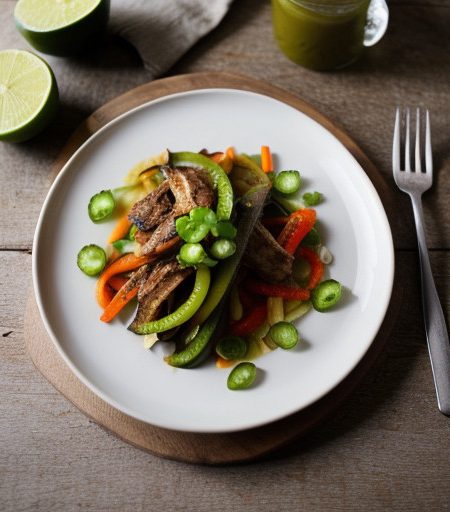 Jalapeno Poached Chicken Fajitas recipe image