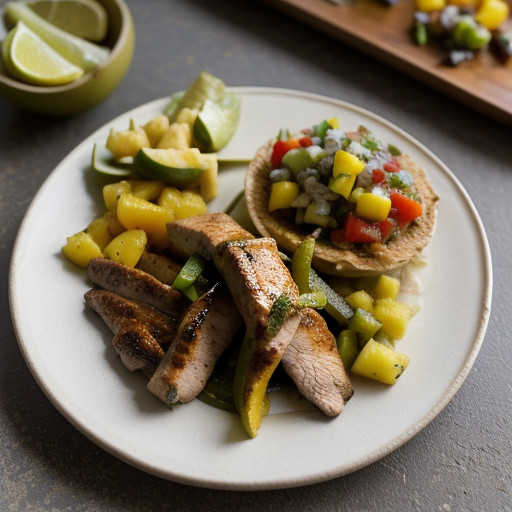 Jerk Chicken Fajitas With Papaya-Pineapple Salsa recipe image