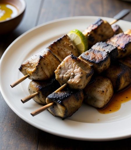 Jerked Monkfish Kebabs recipe image