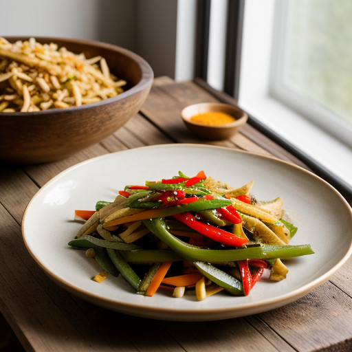 Jicama & Pepper Stir-Fry recipe image