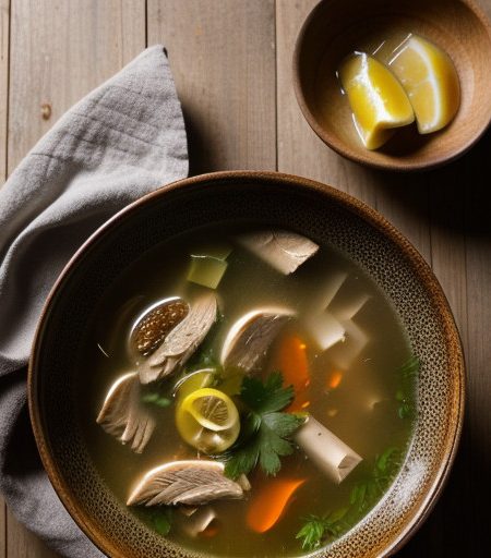 Kai Tom Khing (Chicken Soup With Lemon & Gi recipe image
