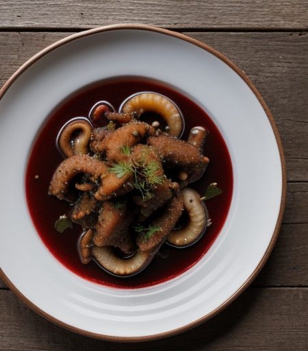 Kalamarakia Me Krassi (Squid in Red Wine recipe image