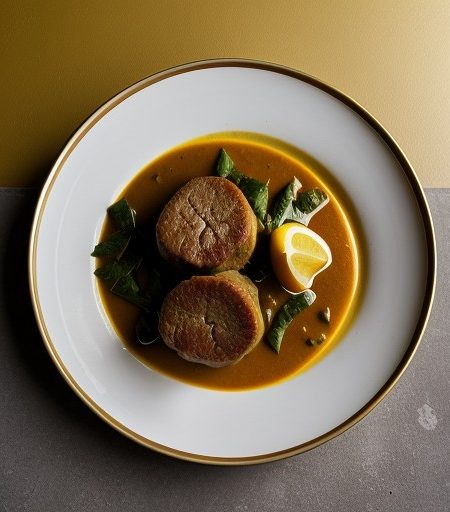 Kalbssxhnitzel in Currysosse (Veal Steaks / Lemon & Curry recipe image