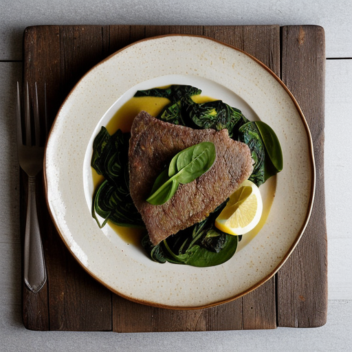 Kangaroo Escalopes With Spinach & Anchovy B recipe image