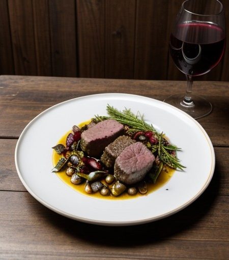 Kewered Lamb Tenderloin With Rioja Red Wine Vinaigrette recipe image