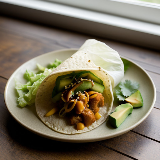 Kim Chee Poke in a Rice Paper Taco With Avoca recipe image