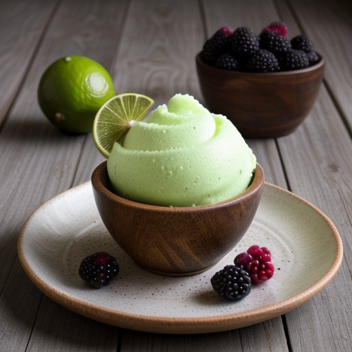Kiwi-Lime Sorbet With Whole Blackberries recipe image