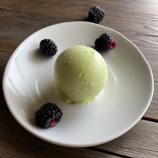 Kiwi-Lime Sorbet With Whole Blackberries recipe image