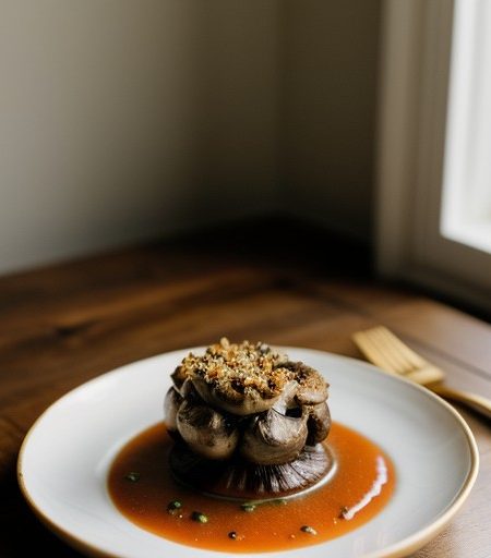 Knife & Fork Stuffed Mushrooms Rockefeller recipe image