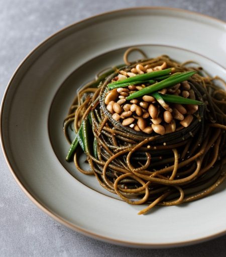 Korean Bean Thread Sesame Noodles With Vegetables recipe image