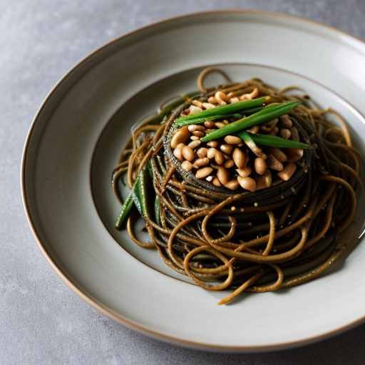 Korean Bean Thread Sesame Noodles With Vegetables recipe image