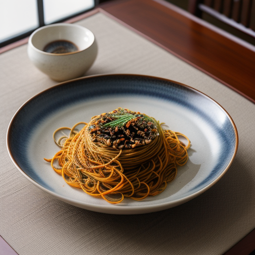 Korean Bean Thread Sesame Noodles With Vegetables recipe image