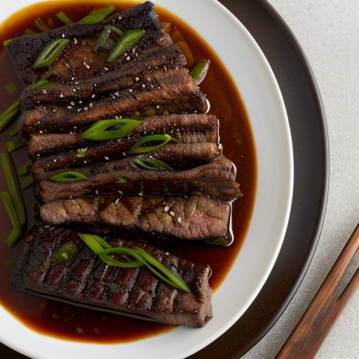 Korean-Style Grilled Beef Short Ribs and Scallions recipe image