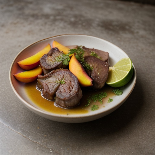 Lamb Chops & Peaches With Lime Sauce recipe image