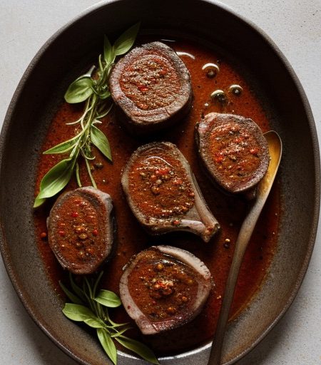 Lamb Chops With Red Pepper Pesto recipe image