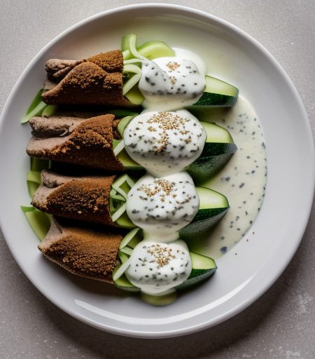 Lamb Gyros With Cucumber-Yogurt Sauce recipe image