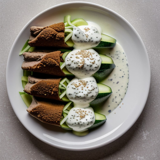 Lamb Gyros With Cucumber-Yogurt Sauce recipe image