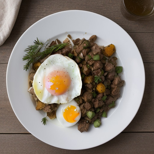 Lamb Hash & Poached Eggs recipe image