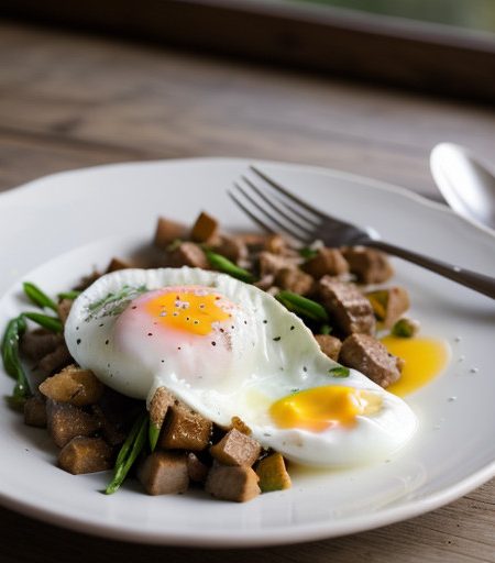 Lamb Hash and Poached Eggs recipe image