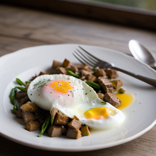 Lamb Hash and Poached Eggs recipe image