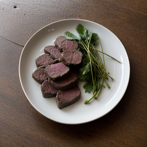 Lamb Liver W/Ginger and Cilantro (Gan Cuu Voi Fung Va Ngo recipe image