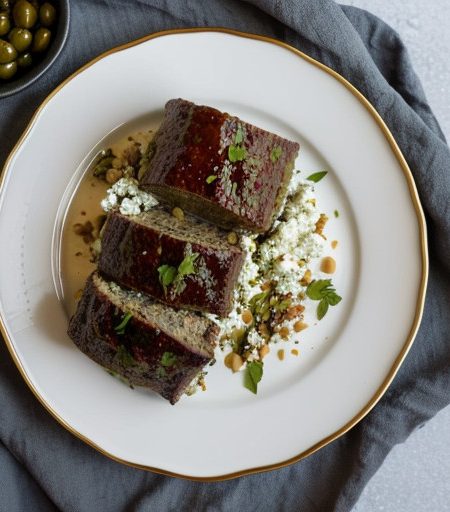 Lamb Meat Loaf With Feta Cheese recipe image