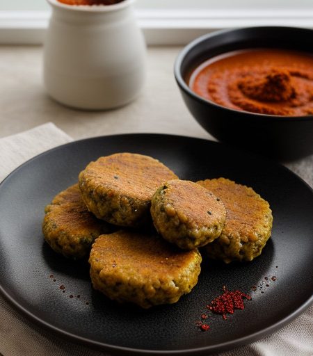 Lamb Patties Moroccan Style With Harissa Sauc recipe image