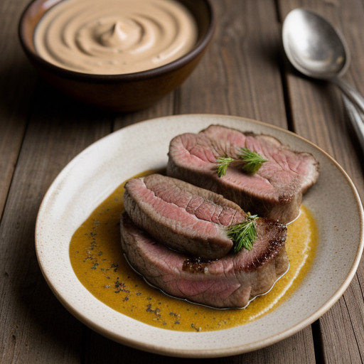 Lamb Steaks With Mushrooms and Pimento Sauce recipe image