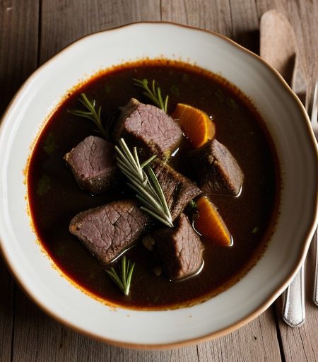 Lamb Stew With Wine & Rosemary recipe image