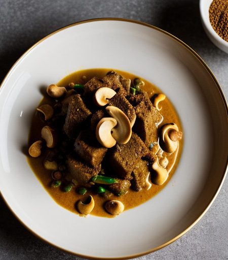 Lamb With Cashew-Nut Curry (Korma recipe image