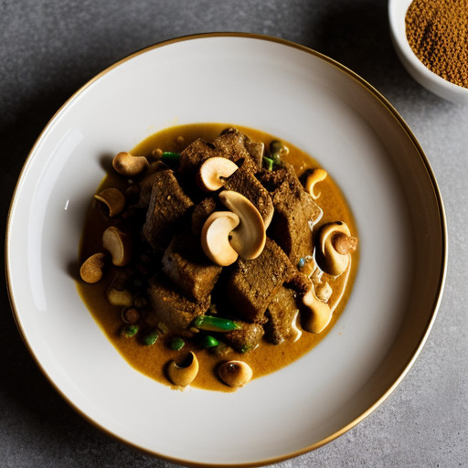 Lamb With Cashew-Nut Curry (Korma recipe image