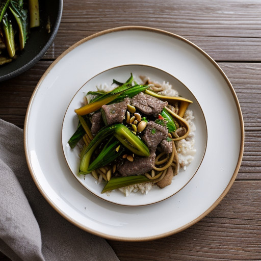 Lamb and Pine Nut Stir-Fry recipe image