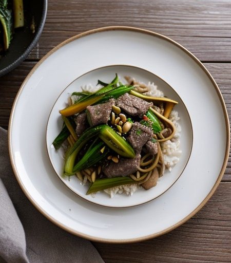 Lamb and Pine Nut Stir-Fry recipe image