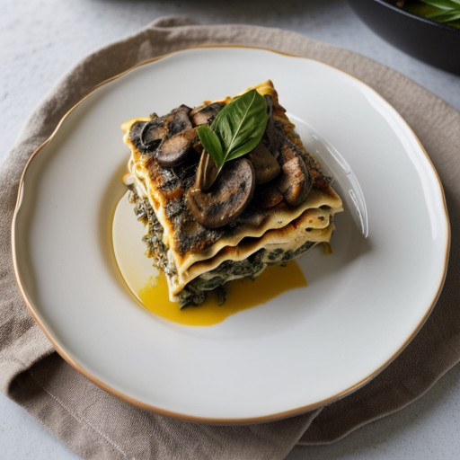 Lasagna With Spinach~ Wild Mushrooms & Thre recipe image