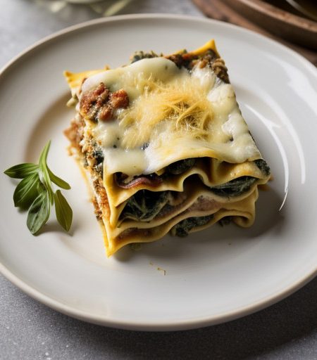 Lasagna With Spinach, Wild Mushrooms and Three Cheeses recipe image
