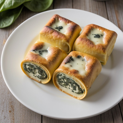 Lasagne Rolls With Spinach Sauce recipe image